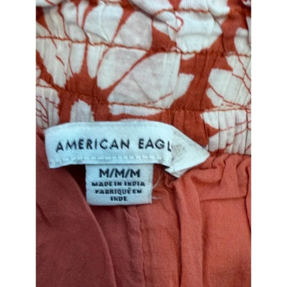 American Eagle Floral Tiered Ruffle Mini Skort‎ Skirt Orange White M